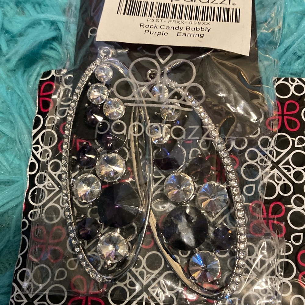 Paparazzi Purple and Silver Glam Earrings